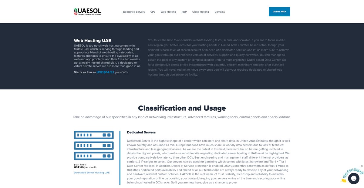 UAESOL | UAE Dedicated and VPS Server Hosting Provider Screenshot