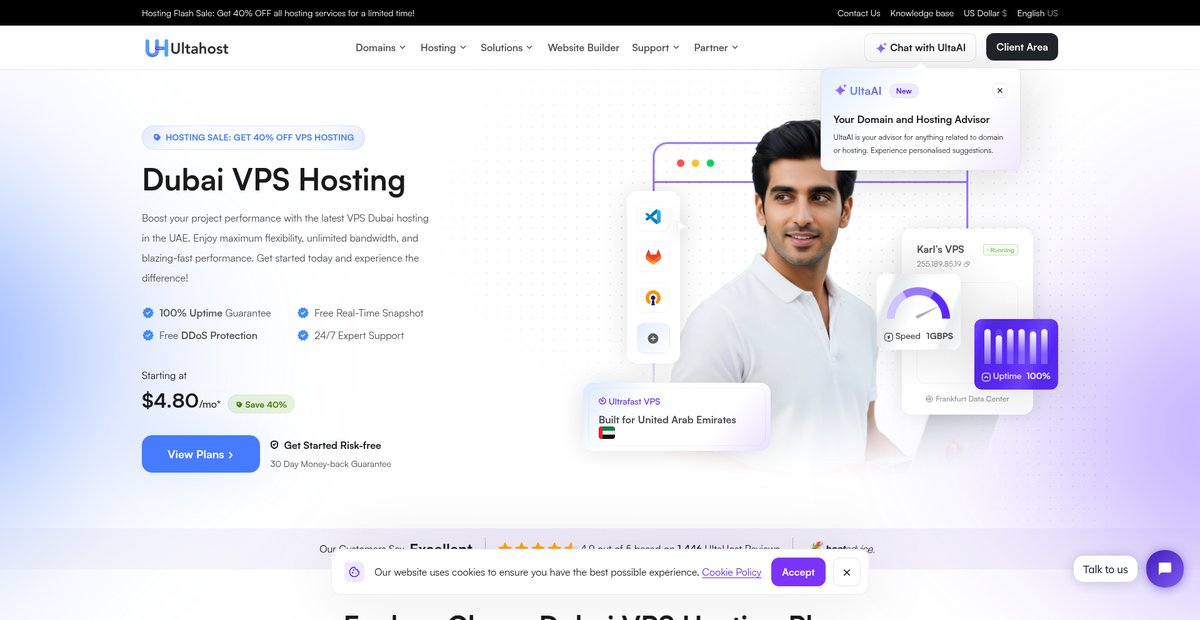 UAE VPS Hosting | Best and Cheap Dubai VPS Server -UltaHost Screenshot