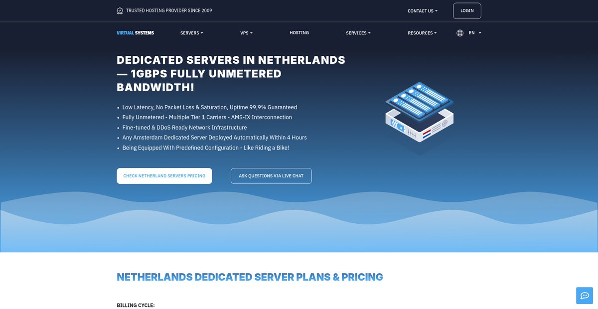 Dedicated Servers Hosting in Netherlands | NL, ... Screenshot
