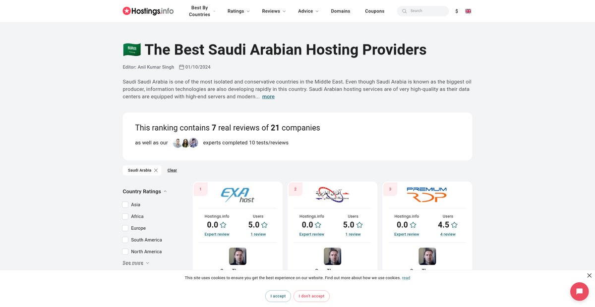 2025's Top 10 Saudi Arabian Web Hosting Providers ... Screenshot