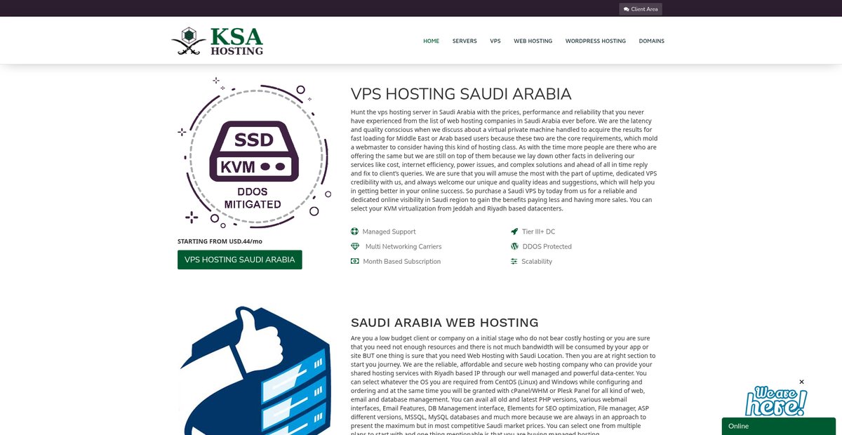 VPS Hosting Saudi Arabia, Dedicated Servers Saudi Arabia ... Screenshot