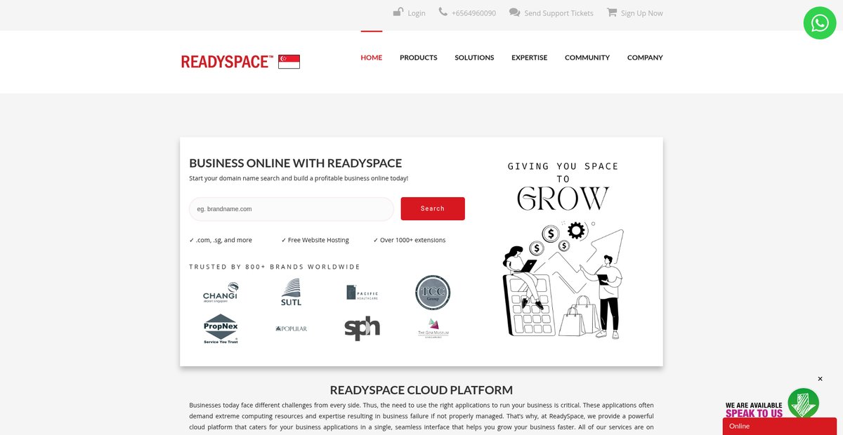 ReadySpace Cloud Services - Singapore Screenshot