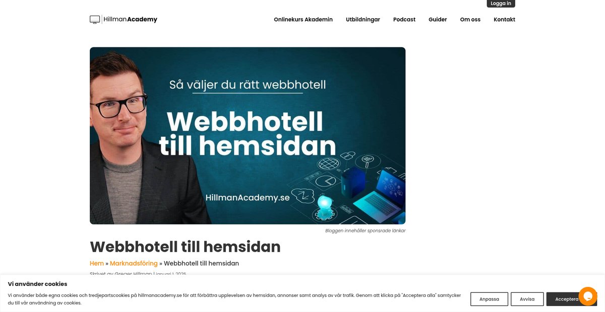 Välj rätt webbhotell till hemsidan 2025 och slipp problem Screenshot