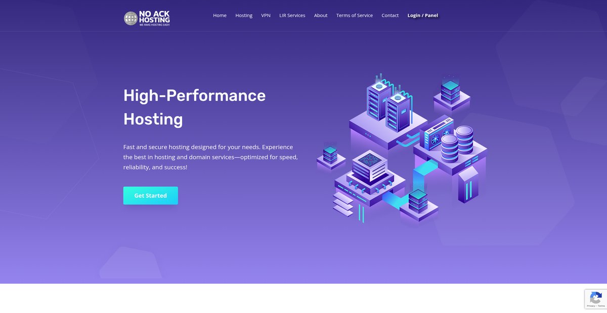No Ack Hosting – We make hosting easy! Screenshot