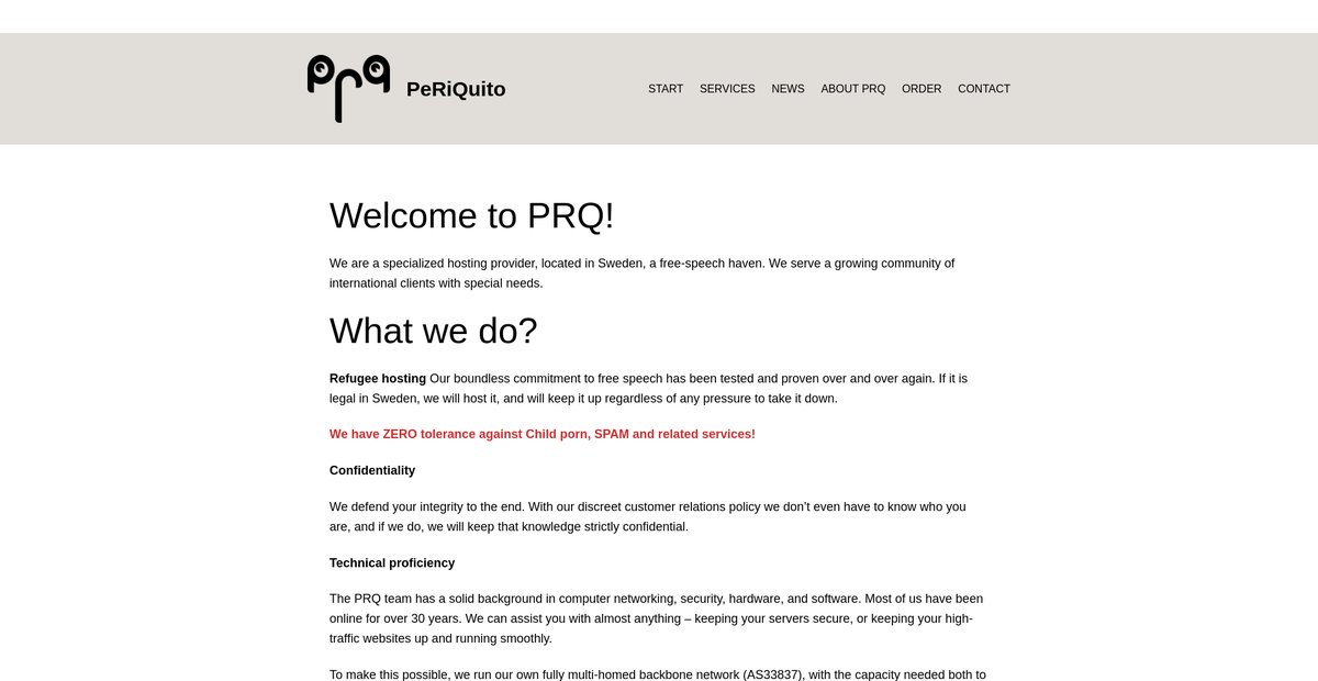 PRQ – Hosting Simplified Screenshot