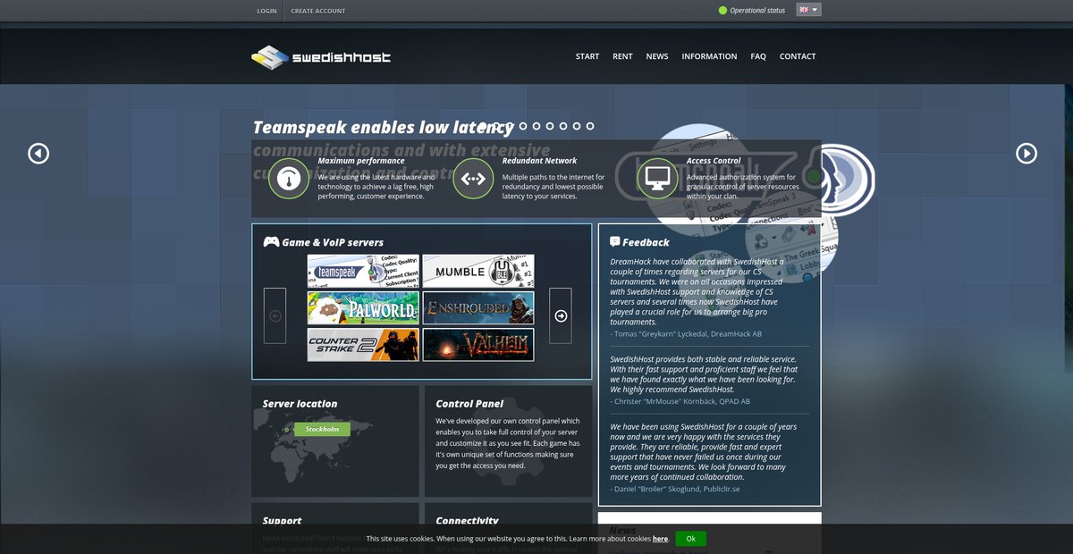 Swedishhost.com - High quality game servers and professional support! Screenshot
