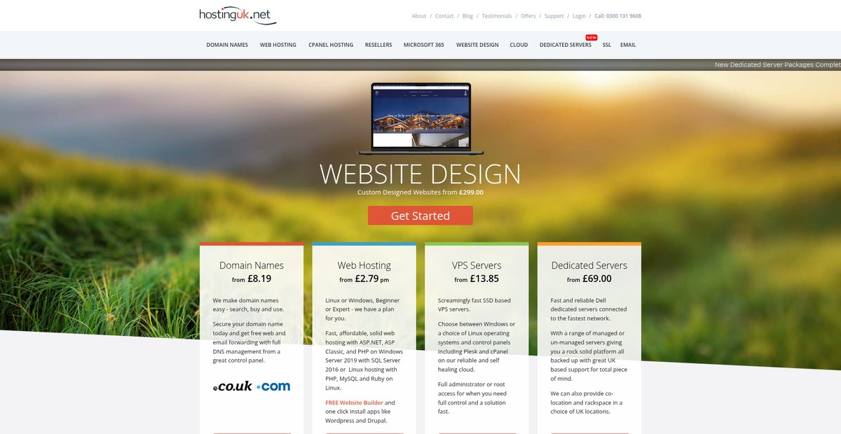 Hosting UK: Domain Name registration and Web Hosting Screenshot