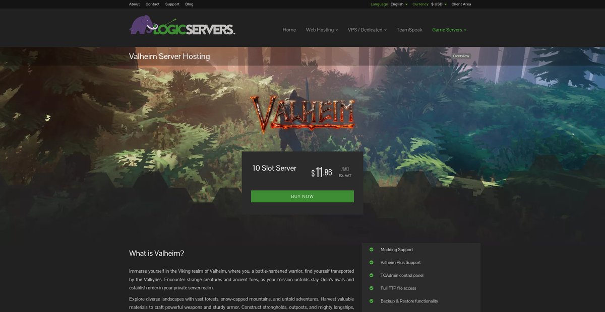 Valheim Server Hosting | LogicServers Screenshot