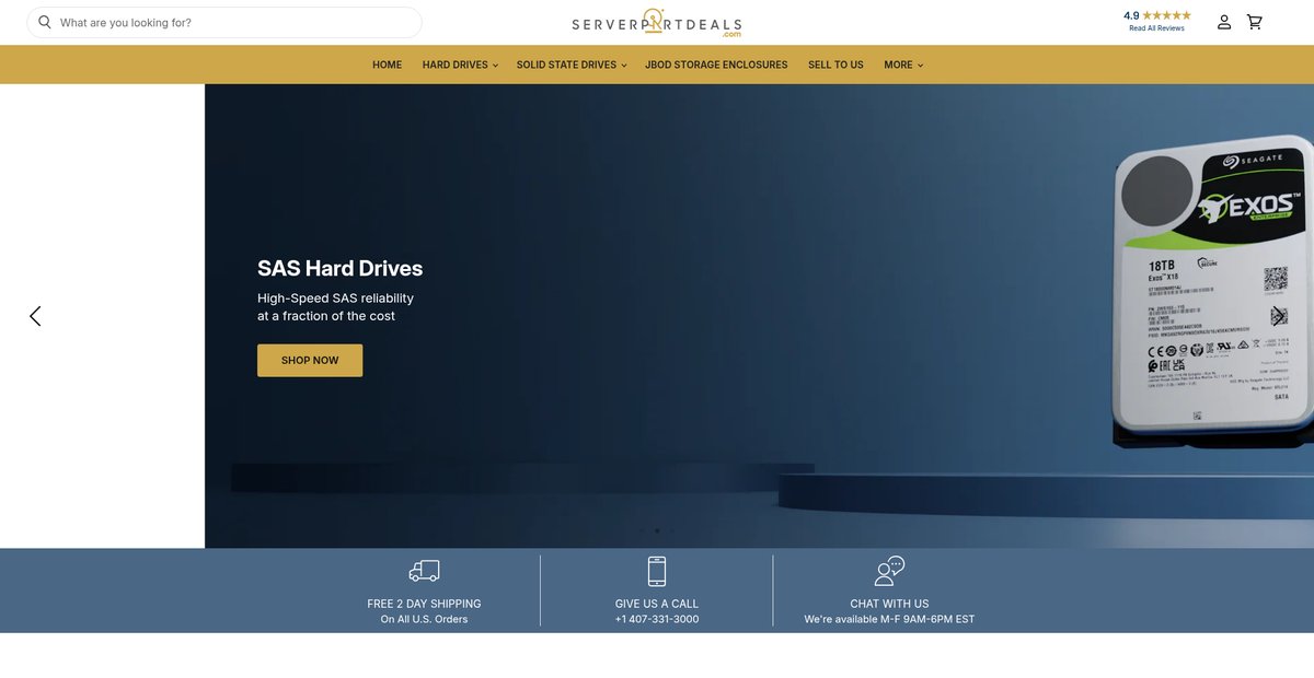 Server Part Deals | Enterprise Drives — ServerPartDeals.com Screenshot