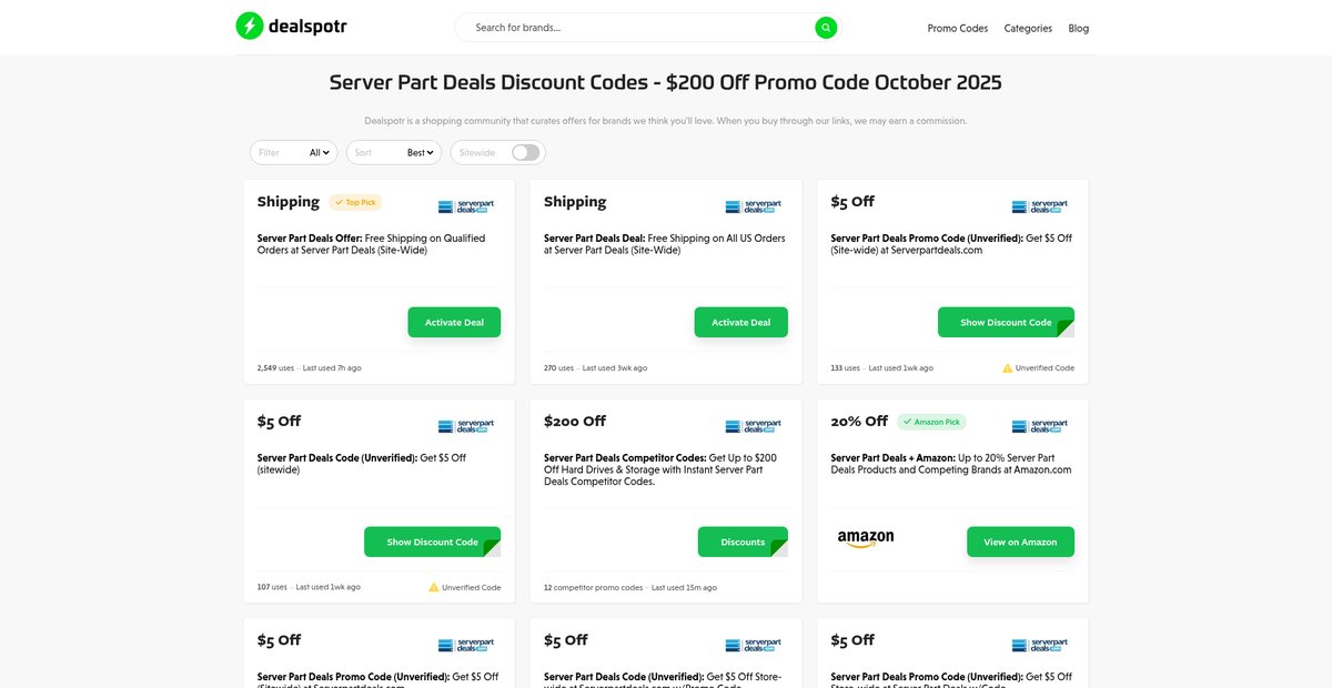 Server Part Deals Discount Codes - $200 Off in Sep 2025 Screenshot