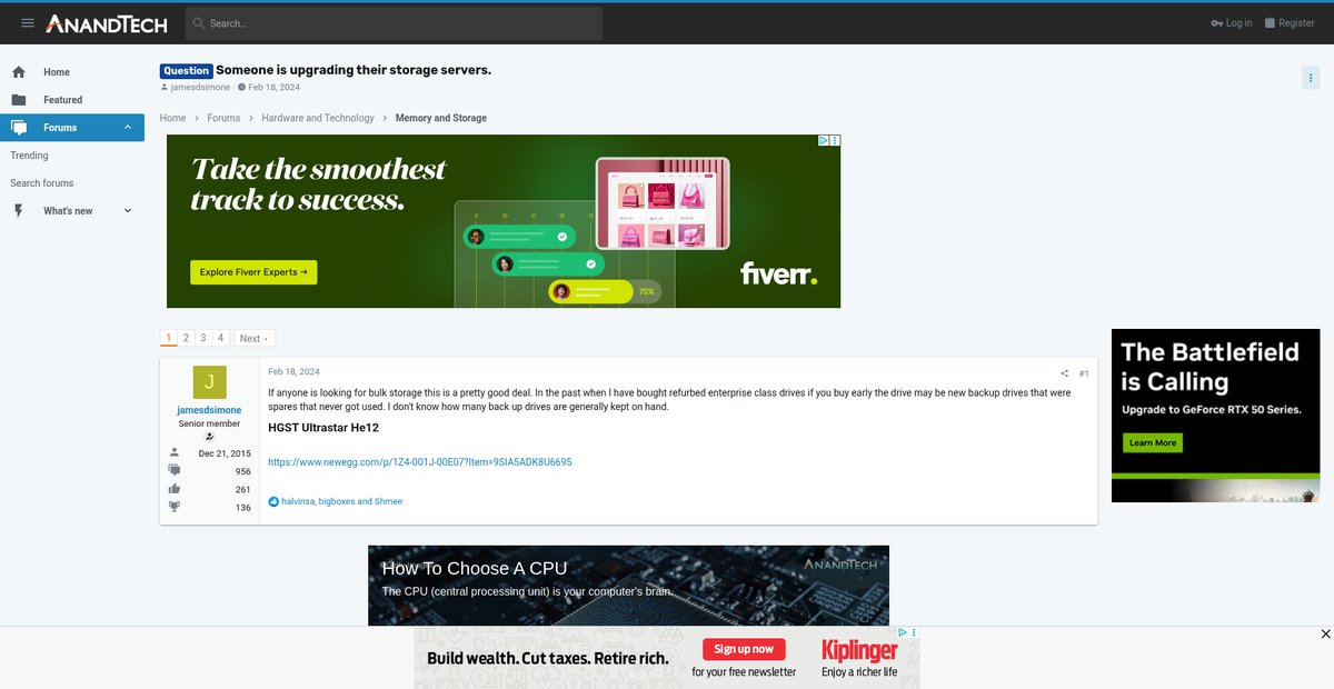 Question - Someone is upgrading their storage servers. Screenshot
