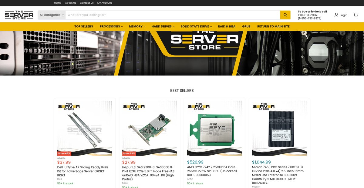 Server Parts & Spares for Dell, HP, Supermicro, & more Screenshot