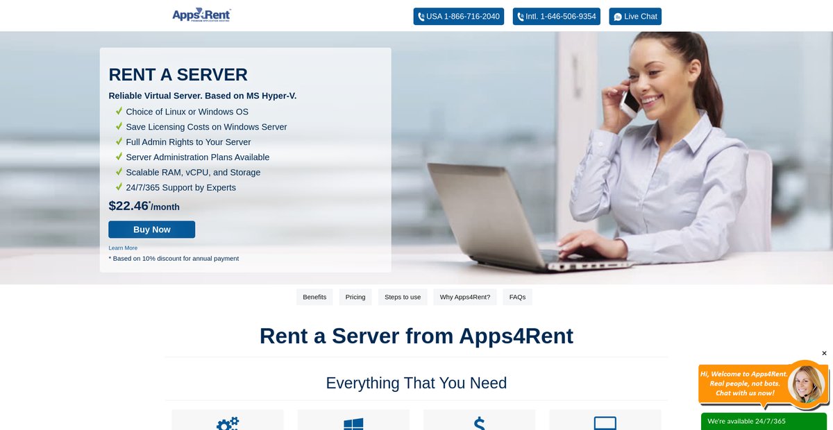 Rent a Server from $22/Month Screenshot