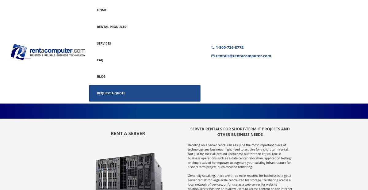 Server Rentals for Business & Events Screenshot