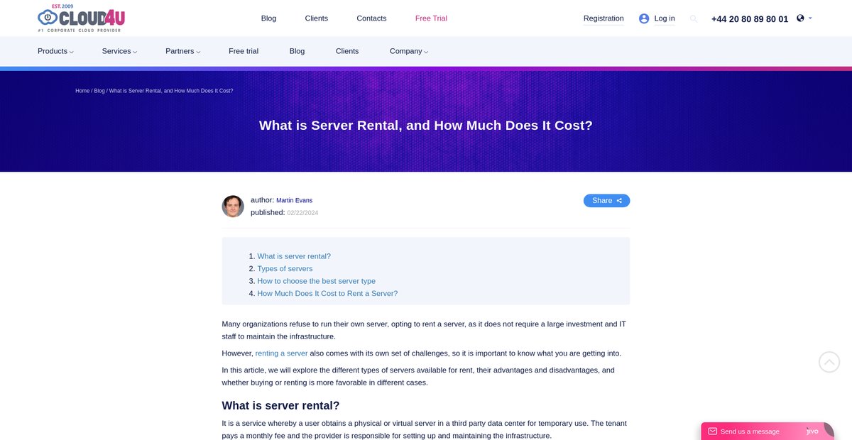 What is Server Rental, and How Much Does It Cost? Screenshot