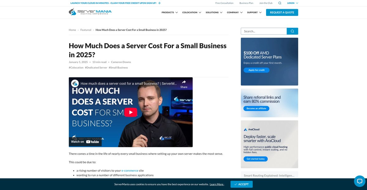 What's the Cost of a Server for Small Business Screenshot