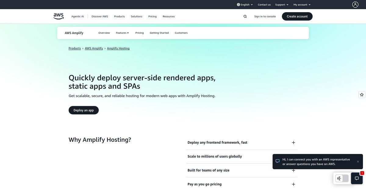 Amplify Hosting Screenshot