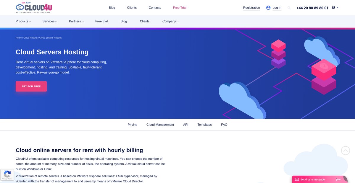 Rent a Cloud Server for Windows and Linux | Virtual Hosting Screenshot