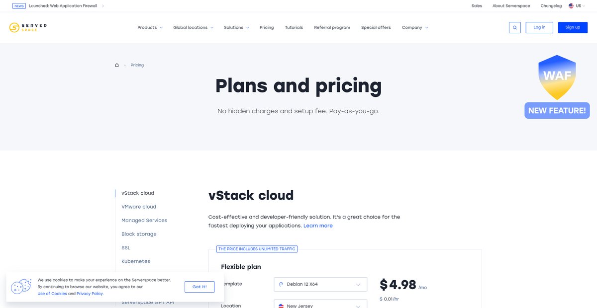 Plans and Pricing Screenshot