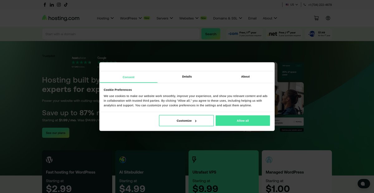 The Best Web Hosting Services at 20x Speeds - A2 Hosting Screenshot