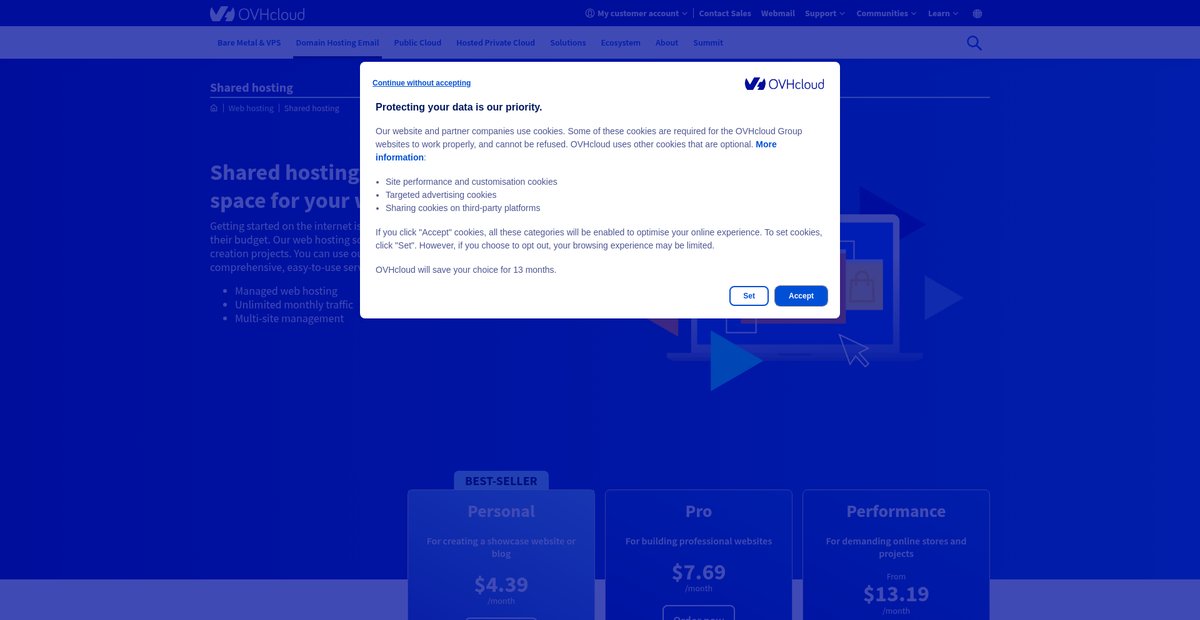 Shared Hosting: Affordable Web Hosting Plans Screenshot