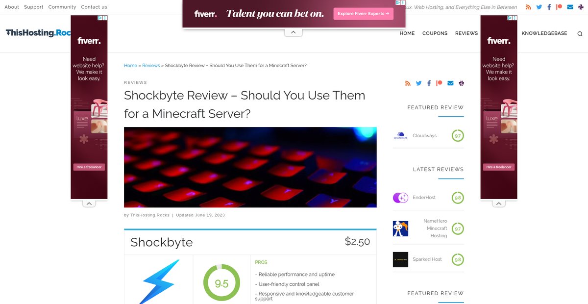 Shockbyte Review - Should You Use Them for a Minecraft Server? Screenshot