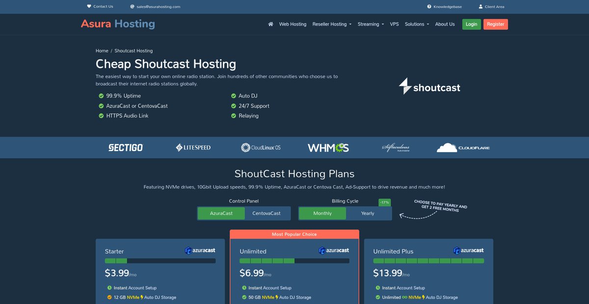 ShoutCast Hosting with SSL, Auto-DJ & Unlimited Listeners Screenshot