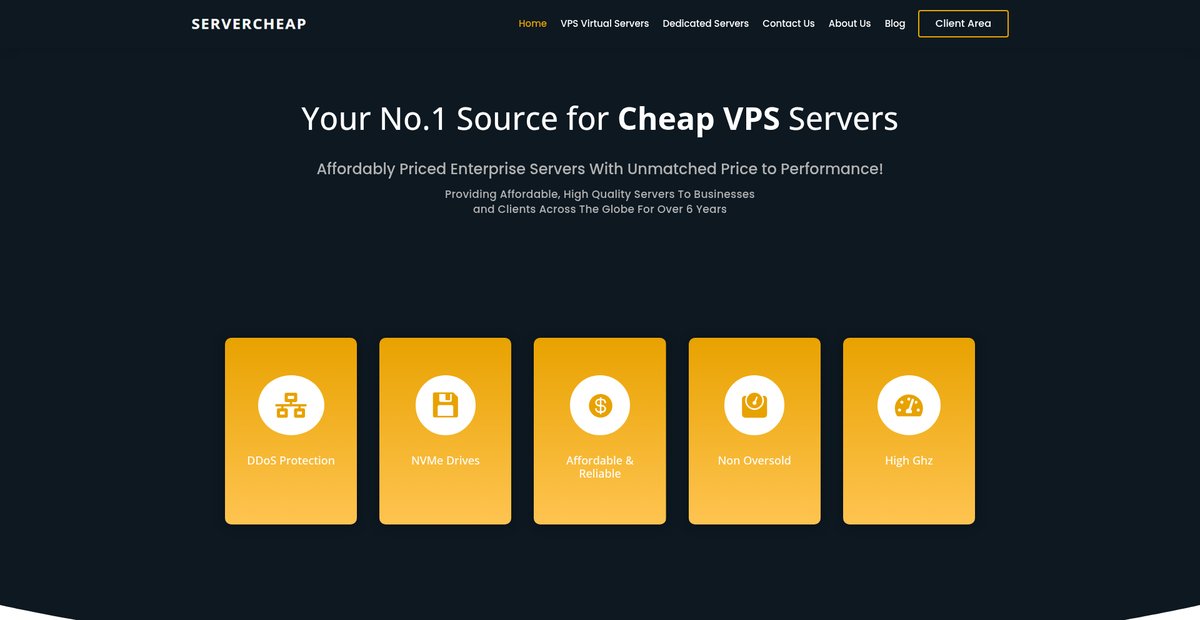 Cheap VPS Hosting - NVMe Servers from $3/m - ServerCheap® Screenshot