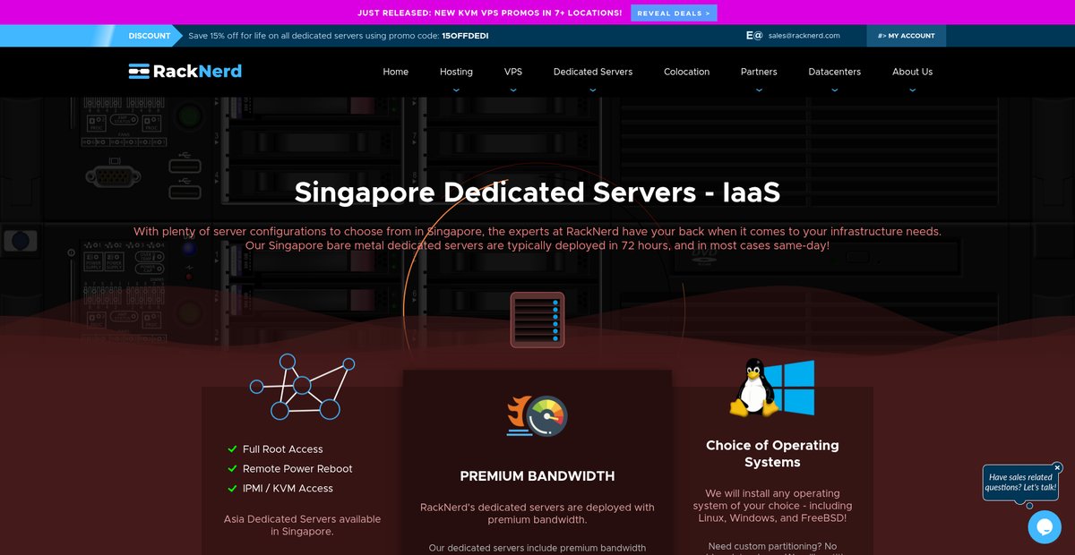 Singapore Dedicated Servers (IaaS) Screenshot