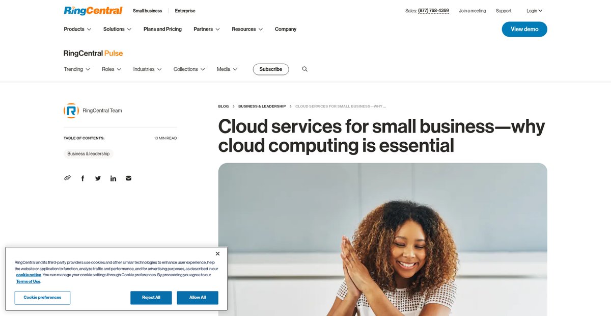 Cloud Services for Small Business Screenshot