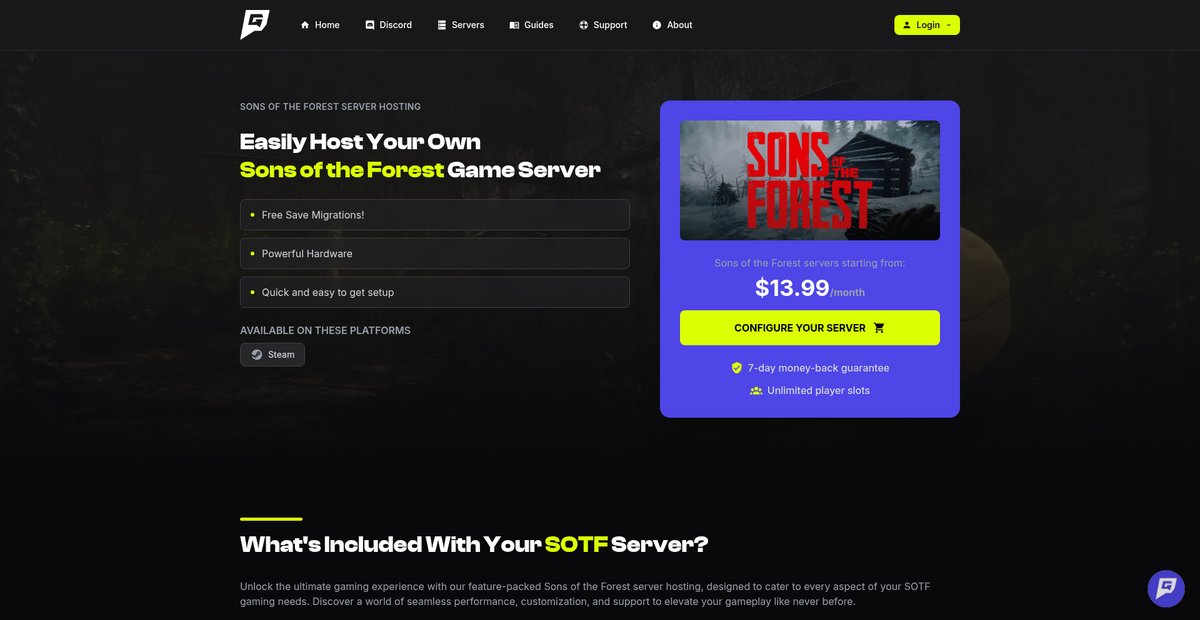 Sons Of The Forest Server Hosting - Game Host Bros Screenshot