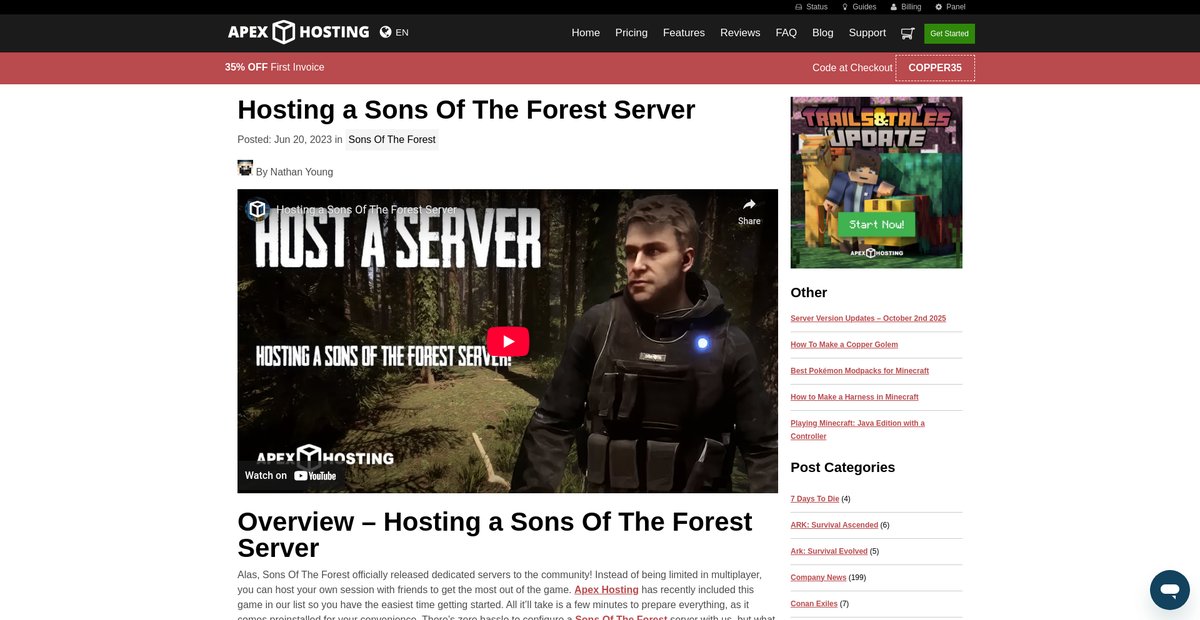 Hosting a Sons Of The Forest Server Screenshot
