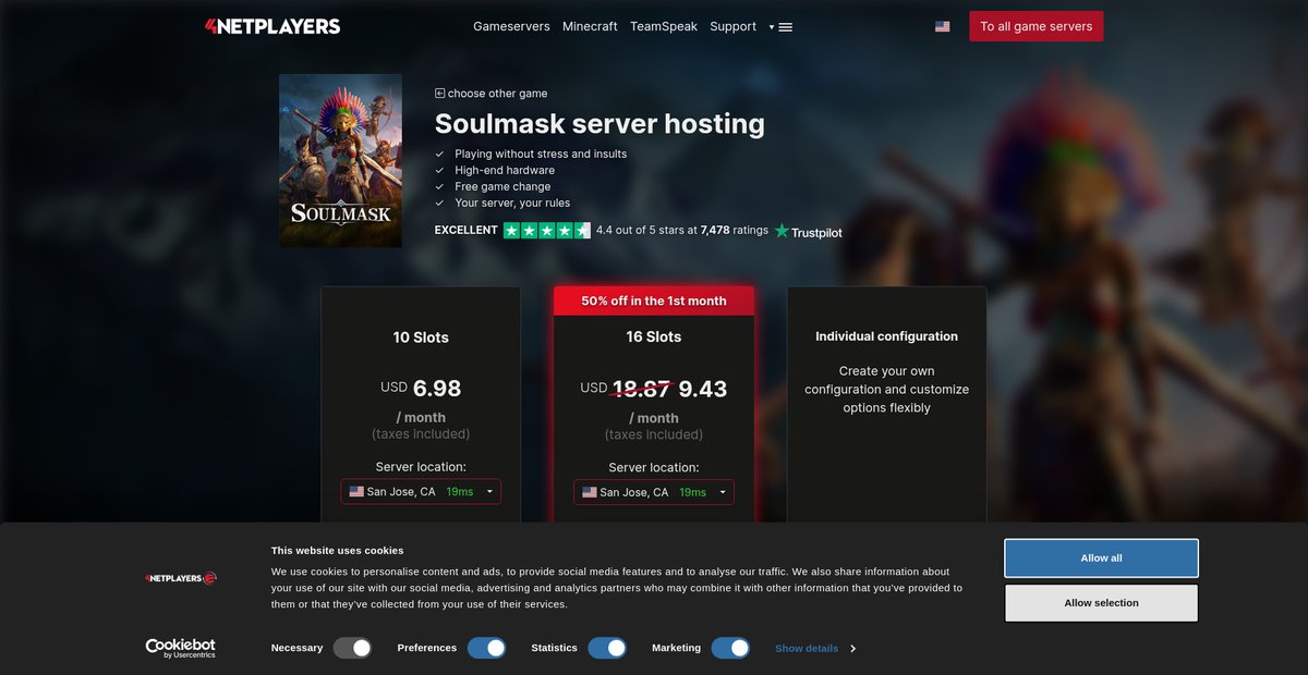 Soulmask Server hosting from USD6.81/month Screenshot