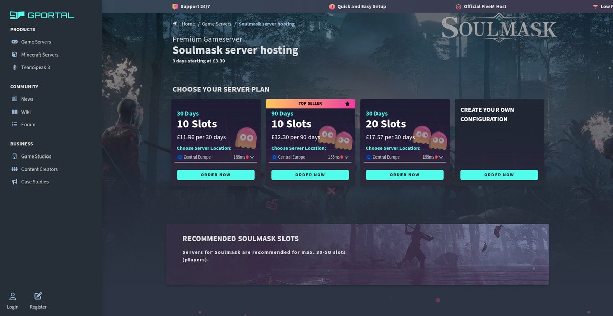 Soulmask server hosting ➜ g-portal.com Screenshot