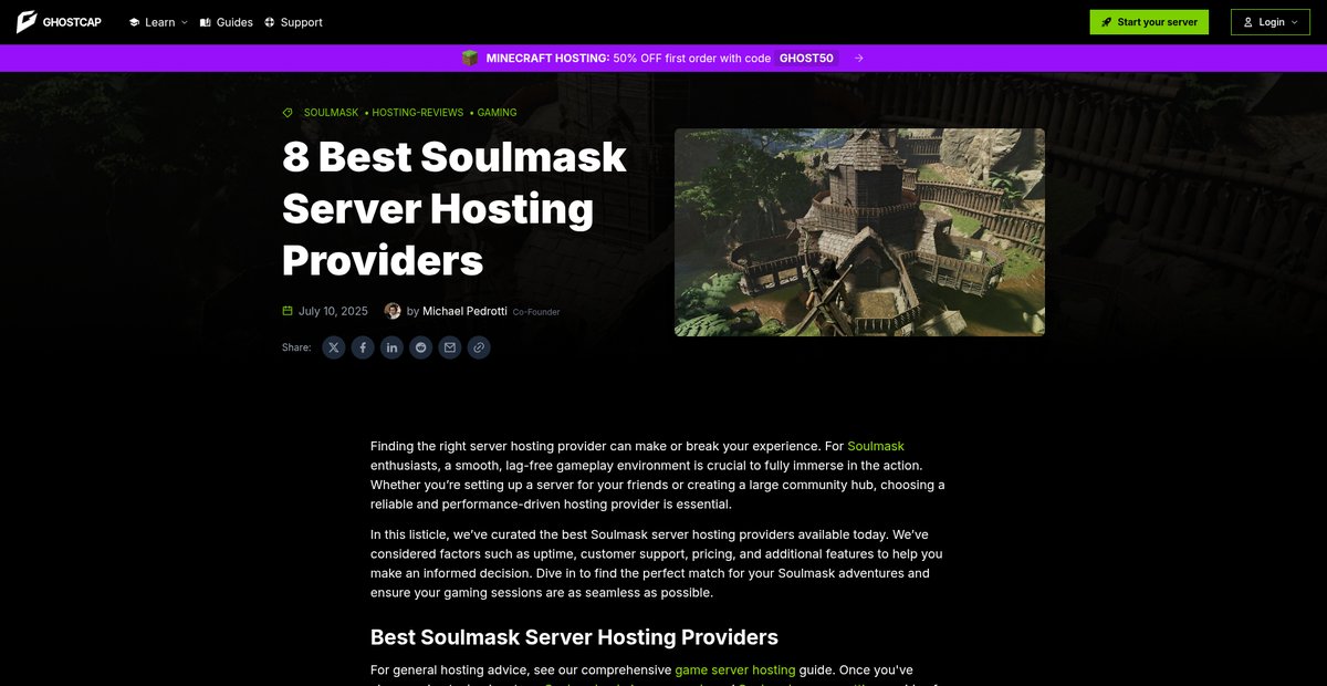 8 Best Soulmask Server Hosting Providers Screenshot