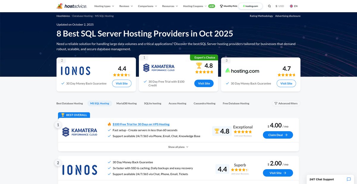Sql Server Cloud Hosting - Best Providers & Reviews | Cheap VPS Hosting