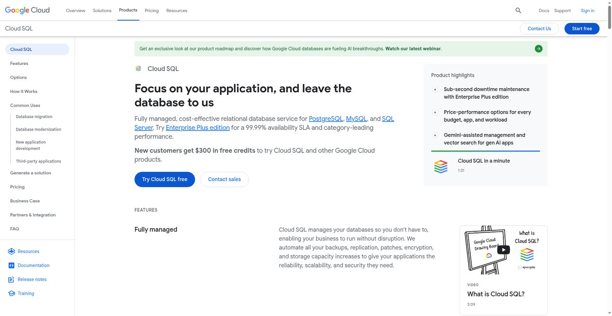 Cloud SQL for MySQL, PostgreSQL, and SQL Server Screenshot