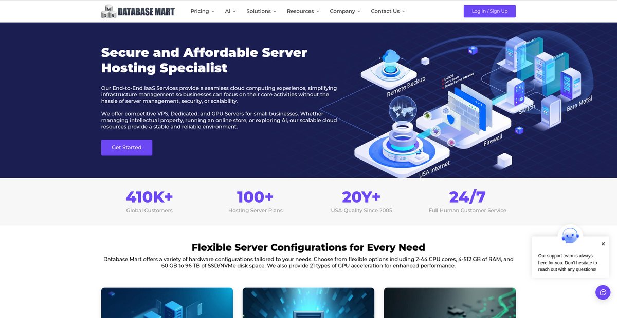 Dedicated SQL Server Hosting Specialist Screenshot