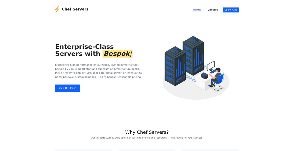 Chef Servers - Premium Ashburn VPS and Bare Metal Servers - Chef Servers Screenshot