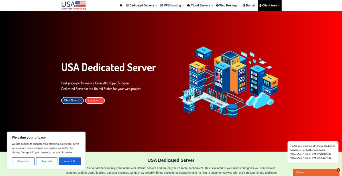 USA dedicated server hosting plans | USA based cheap dedicated server Screenshot