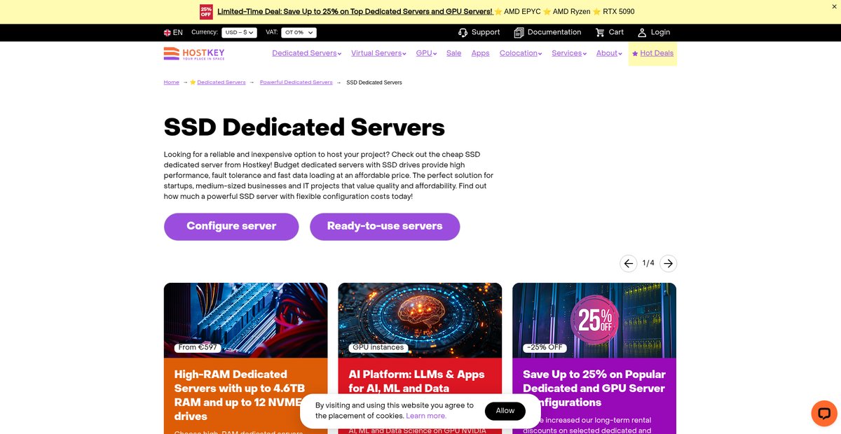Cheap SSD Dedicated Servers Screenshot
