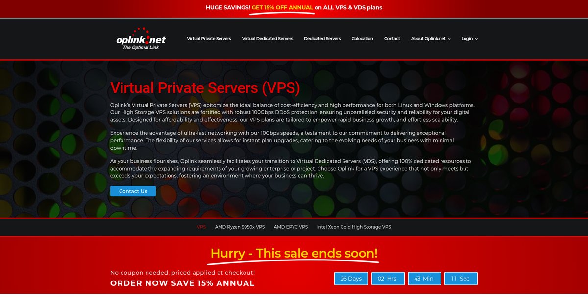Oplink | Powerful | AMD Ryzen Virtual Servers Screenshot