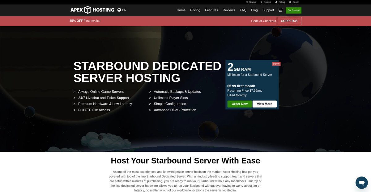 Starbound Dedicated Server Hosting Screenshot