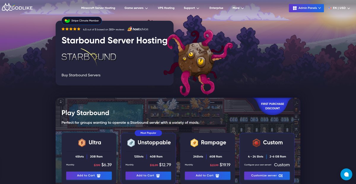 Best Starbound Servers Hosting - Godlike Screenshot
