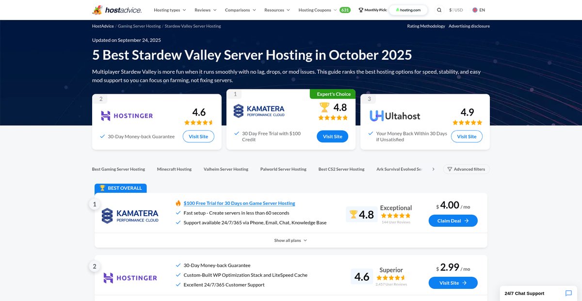 5 Best Stardew Valley Server Hosting (May 2025) Screenshot