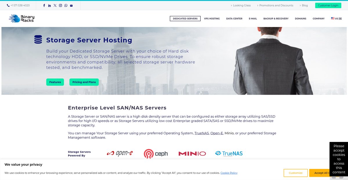 Storage Server Hosting Screenshot