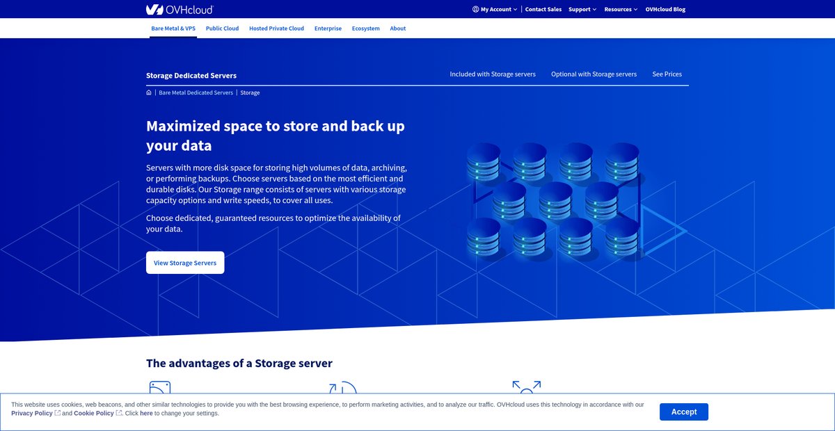 Storage Dedicated Servers Screenshot
