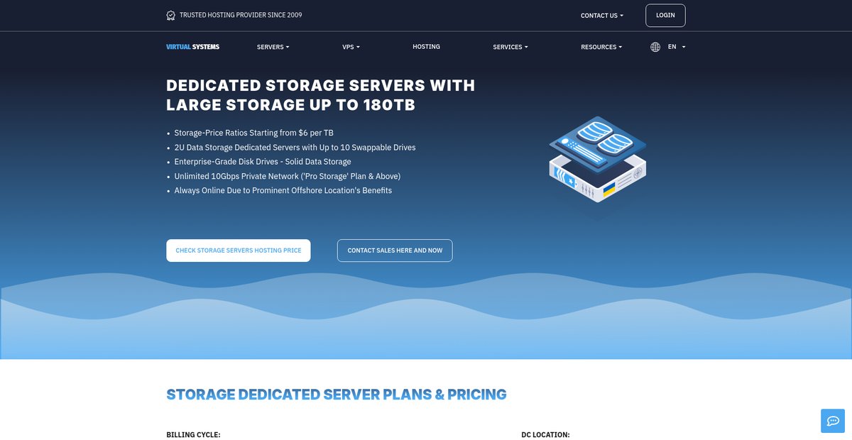 dedicated storage servers with large storage up to 180tb Screenshot