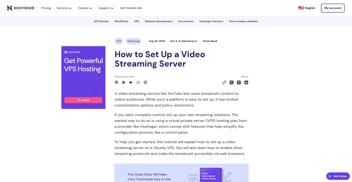 How to Set Up a Video Streaming Server Screenshot