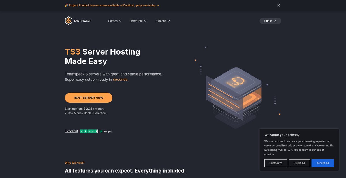 TeamSpeak Server Hosting Made Easy Screenshot